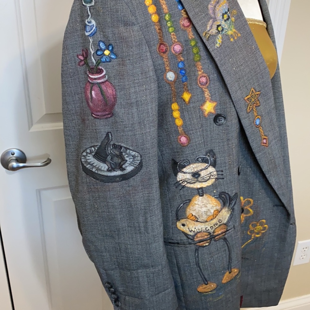 Large Hand Painted Unique Jacket - image 7